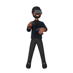 3d rendering man playing virtual reality