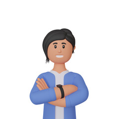 3d rendering woman cartoon avatar