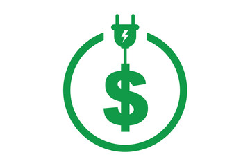 Obraz premium Energy efficiency, cost dollars on white background for website, application, printing, document, poster design, etc. vector EPS10