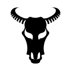 silhouette bull skull isolated on white