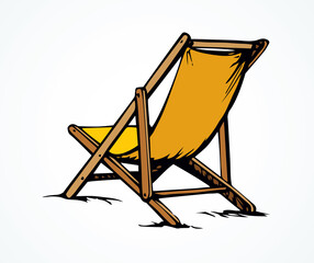 Beach chair. Vector freehand drawing