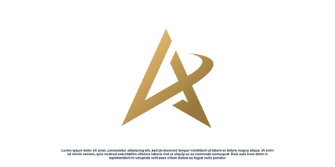 Letter logo A with arrow style Premium Vector