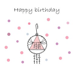vector birthday card in minimalism style