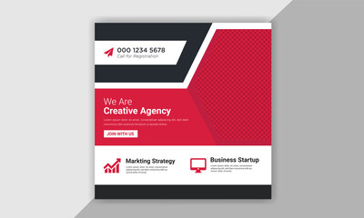 Business social media post design. Digital marketing social media banner. Instagram po.st template