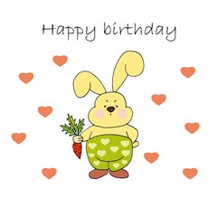 vector birthday card in minimalism style