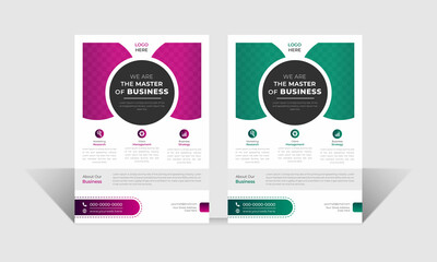 Corporate Business flyer template vector design, Flyer Template Geometric shape used for business poster layout, Company flyer, corporate banners, and leaflets. Graphic design layout with Circle Shape