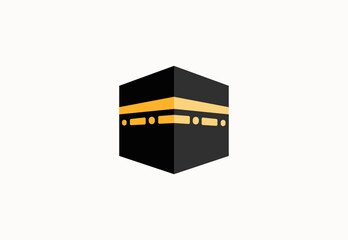 Kaaba vector icon. Isolated Saudi Arabia Mecca flat colored symbol