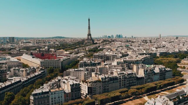 Paris Torre Eiffel vista de drone