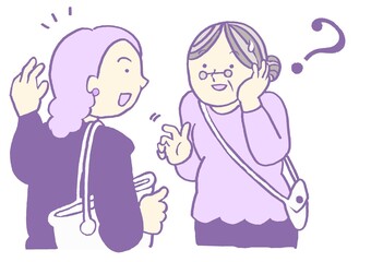 認知症　記憶障害　知り合いの名前が思い出せない高齢女性　シンプル	