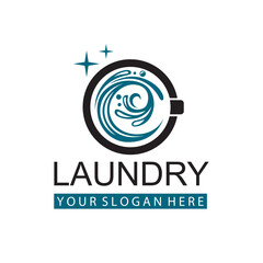 laundry icon with washing machine with bubbles for clothes wash design isolated on white background