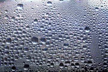Texture of water droplets on the window pane - 476748191
