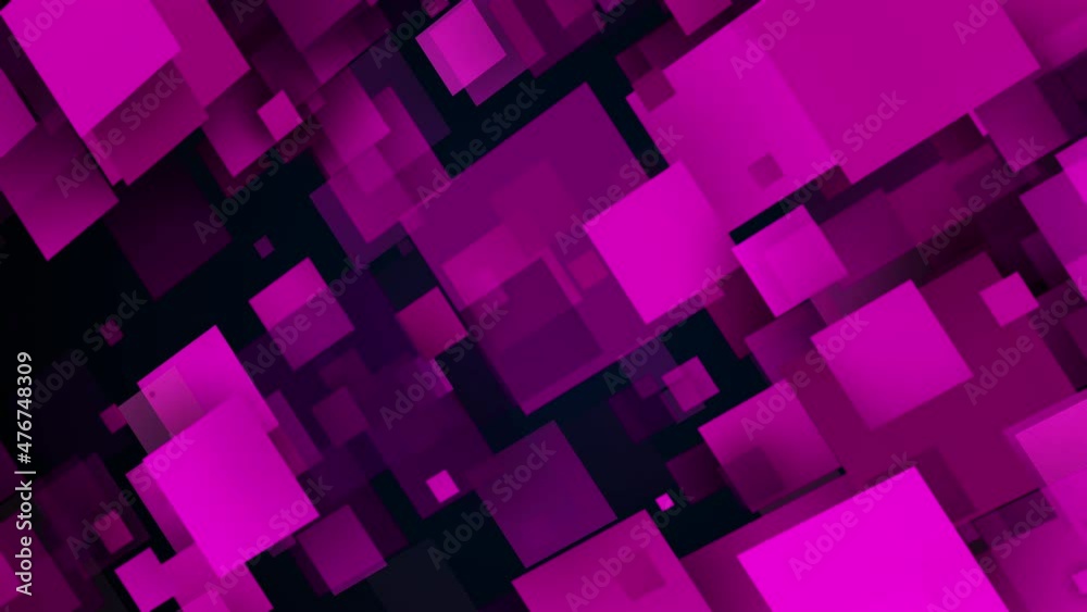 Poster quadrangular shapes in 3d render of random movement. futuristic cyber landscape with transparent geo