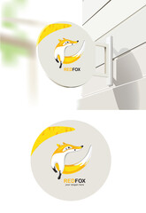 Red Fox logo design. Creative logo fox Animal  Design Concept.
