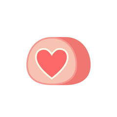 Heart in Cake Roll. Cake Roll icon vector. Cake Roll cartoon vector. Valentine cake.