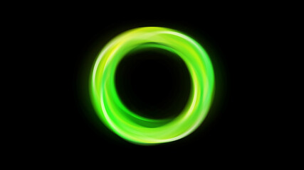 Glowing green smooth circles abstract background
