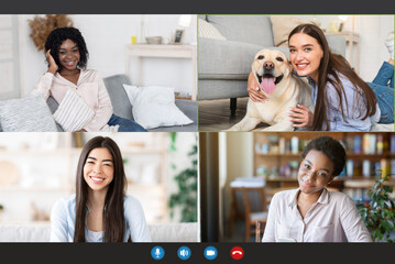 Chat with friends, bachelorette, conference during social distancing, webinar, modern chat and new...