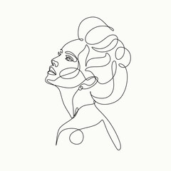 Woman Line Art drawing Vector 