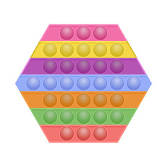 Colorful Popit Isolated on White Background. Antistress Toy. Bubble Sensor for Kids Fingers