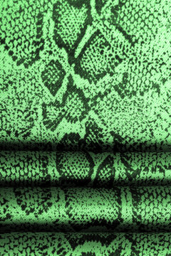 fabric with a green snake skin pattern, African fabric, designer photo - safari in the country of Africa. Texture, background