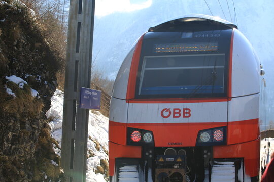vienna /austria - Feburby 3 2019: The Austrian Federal Railway or obb train is the main train system in austria