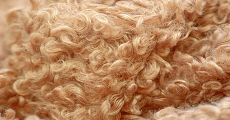 karakul artificial ram skin. beige color. incredibly high-quality artificial eco-fur under a young...