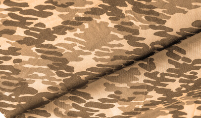 sandy sepia yellow silk fabric, abstraction, copyright print, military camouflage fleece fabric,...