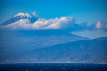 Cloud in the blue sky at Mt.Fuji in Japan