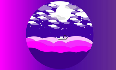 Scenery in round shape