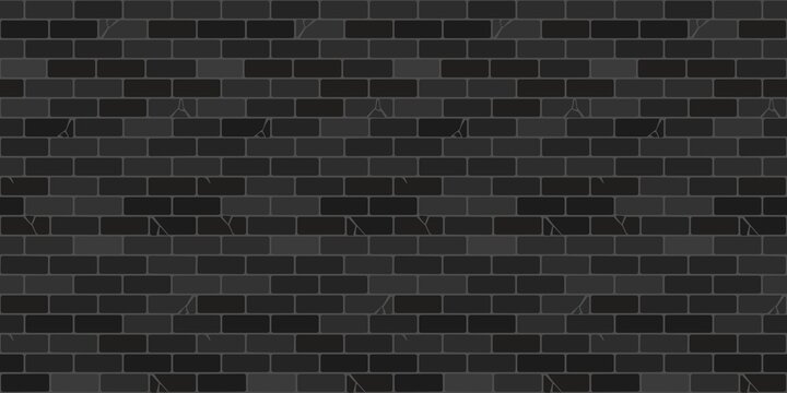 Seamless Dark Brick Wall Texture Decorative Background Vector Illustration