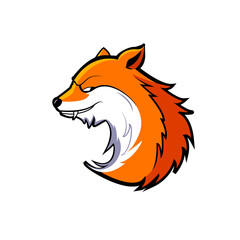 Red Fox Face Mascot Logo Illustration Vector