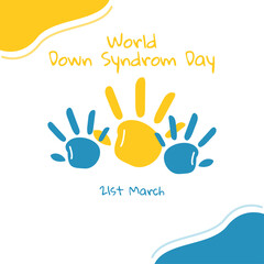 Vector illustration of World Down Syndrome Day with tape sign. Perfect for poster, shirt, and more.