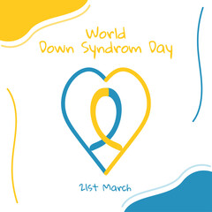 Vector illustration of World Down Syndrome Day with tape sign. Perfect for poster, shirt, and more.