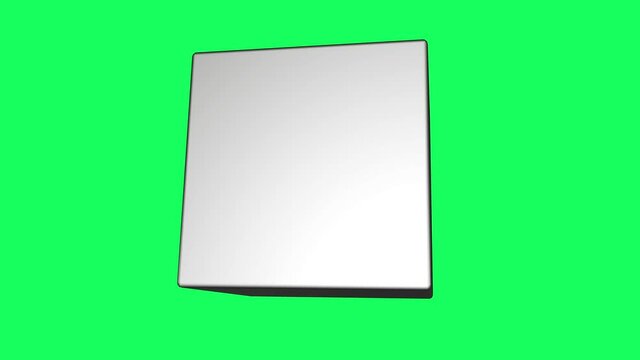 Rotation of a 3d box on a green screen - Chromakey