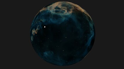 Awesome blue globe with astronomic space sky effect and modern gold abstract decoration