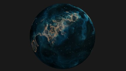 Obraz na płótnie Canvas Awesome blue globe with astronomic space sky effect and modern gold abstract decoration
