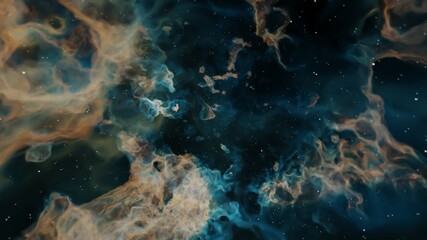 Awesome blue astronomic space sky scene with modern gold and deep abstract background