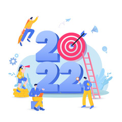 Fototapeta premium 2022 business goals concept illustration