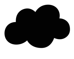 Cloud, weather phenomenon - vector silhouette illustration for logo or pictogram. Cloud sign or icon