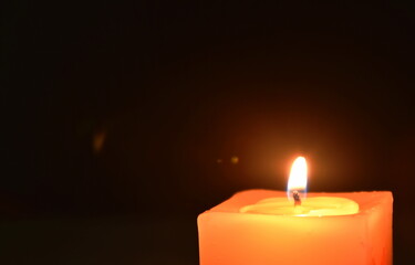 candle light for decoration in Christmas and new year festival in black background