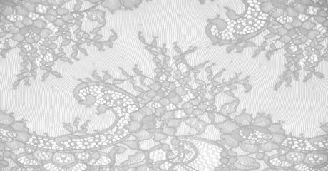 lace fabric. bird feather. white on a white background. Delicately crafted from yarn or thread, lace fabrics have historically embodied class and beauty since their inception in the 16th century.