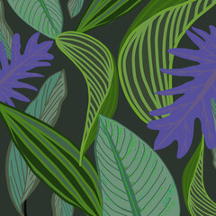 Fototapeta na wymiar Tropical leaves poster design modern art collage