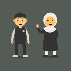 Obraz na płótnie Canvas Set of cute Muslim girl emoji emoticons. Great for cover books, ramadan posters, ramadan designs, ramadan cards, ramadan post, etc.