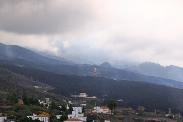 view to the Cumbre Vieja volcano in La Palma, Canary Islands, Spain