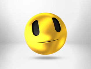 3d render emoji isolated in background - 3D Rendering smile emoji in a white background