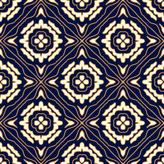 Seamless pattern of decorative tiles in retro style