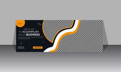Corporate Business Social Media Design Facebook Cover, Banner Design. Template Abstract Poster. Yellow Facebook Cover Design, Template Banner and Cover Ads, Can Use For Social media,