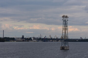 power tower on the river