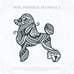 Dog Poodle Mandala. Boho Style elements. vector illustration.