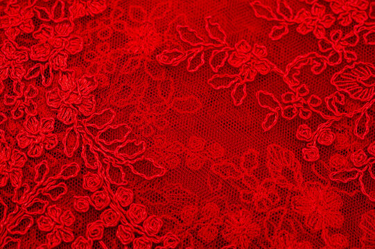 Red Lace Stock Photo - Download Image Now - Lace - Textile, Red Lace 