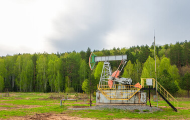Oil deposit. Pump jacks, which are known as nodding donkeys.    Crude oil is found in all reservoirs formed in the earth's crust from the remains of once living creatures